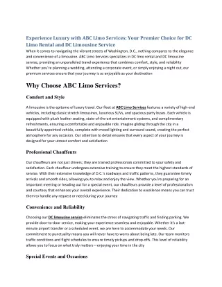 ABC Limo Services