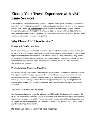 DC Black car service