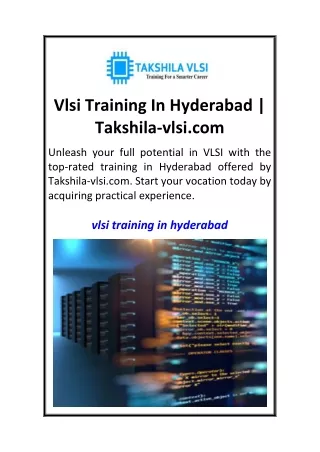 vlsi training in hyderabad takshila vlsi com