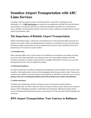 DCA Airport Transportation