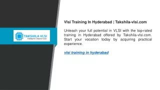 vlsi training in hyderabad takshila vlsi