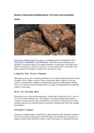 Women's moissanite wedding bands