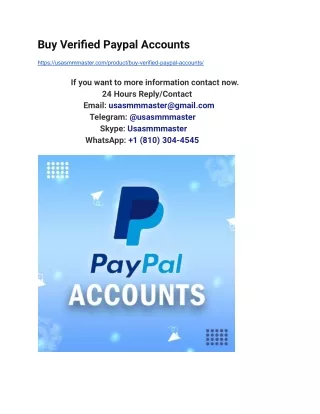 Buy Verified Paypal Accounts