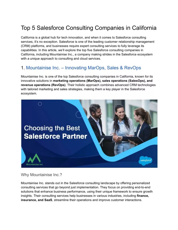 top 5 salesforce consulting companies