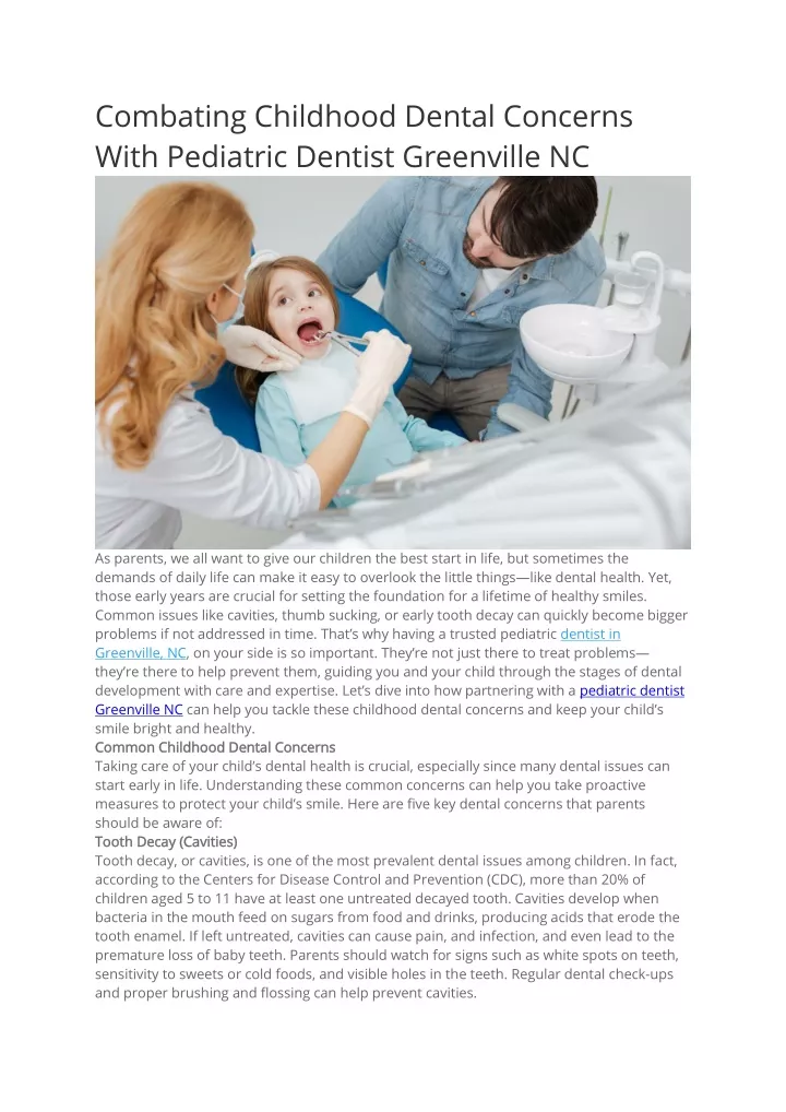 combating childhood dental concerns with