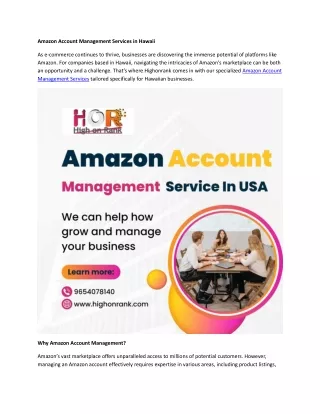 amazon account management services in hawaii