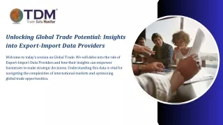 Unlocking Global Trade Potential Insights into Export-Import Data Providers