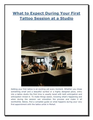 What to Expect During Your First Tattoo Session at a Studio