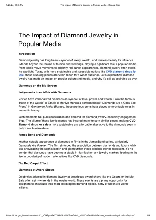 The Impact of Diamond Jewelry