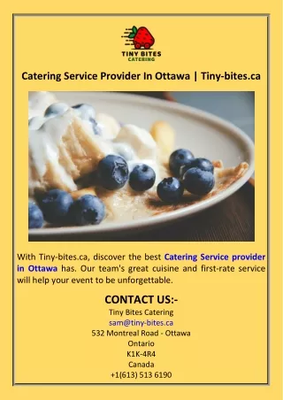 Catering Service Provider In Ottawa  Tiny-bites.ca