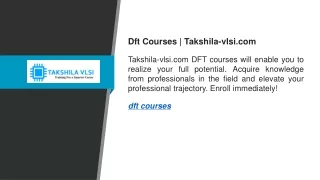 dft courses takshila vlsi com takshila vlsi