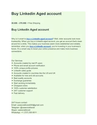 Buy Linkedin Aged account