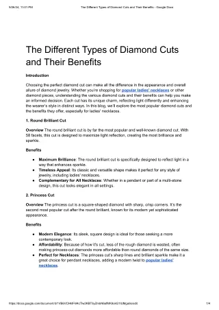 The Different Types of Diamond Cuts