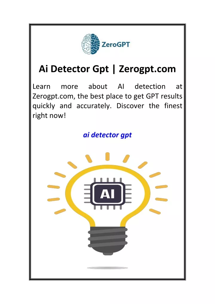 ai detector gpt zerogpt com