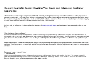 Custom Cosmetic Boxes: Elevating Your Brand and Enhancing Customer  Experience