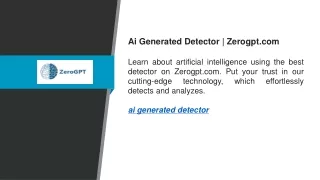 Ai Generated Detector  Zerogpt.com