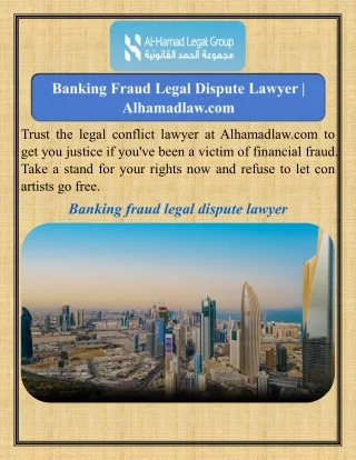 Banking Fraud Legal Dispute Lawyer   Alhamadlaw.com