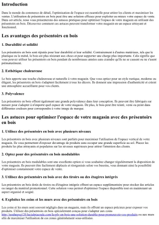 Les astuces pour optimiser l'espace de votre magasin avec des présentoirs en boi