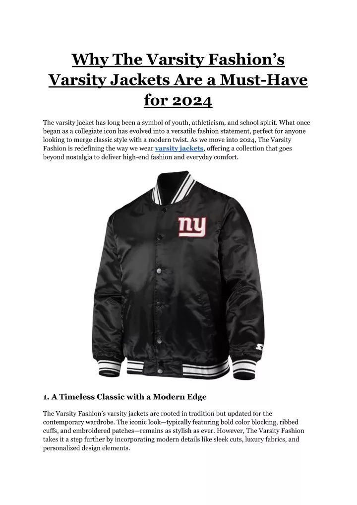 why the varsity fashion s varsity jackets