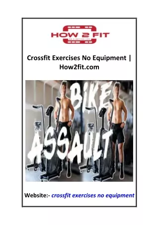 Crossfit Exercises No Equipment  How2fit.com