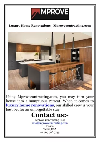 Luxury Home Renovations  Mprovecontracting.com