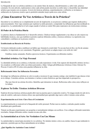 Cómo Encontrar Tu Voz Artística a Través de la Práctica