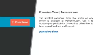 Pomodoro Timer   Pomonow.com