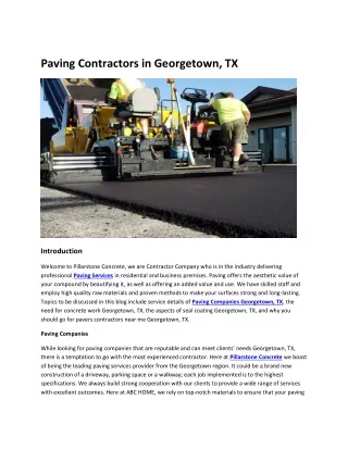 Paving Contractors in Georgetown