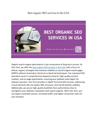 Best organic SEO services in the USA