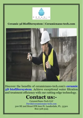 Ceramic 3d Biofiltersystem  Ceramicnano-tech.com