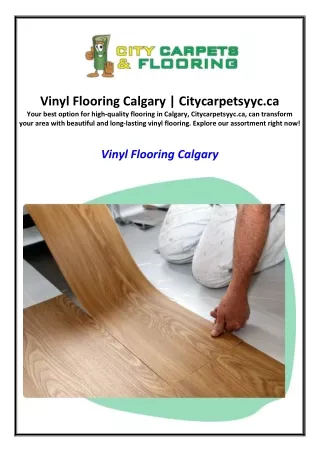 Vinyl Flooring Calgary | Citycarpetsyyc.ca