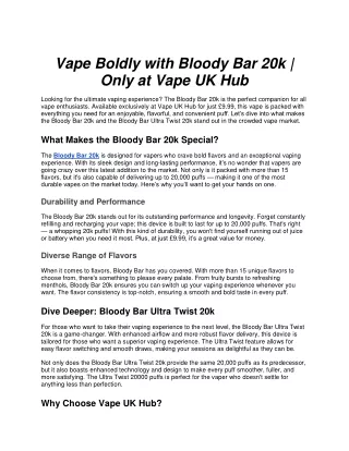 vape boldly with bloody bar 20k only at vape