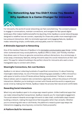 The Networking App You Didn’t Know You Needed: Why ApeBuzz is a Game-Changer for
