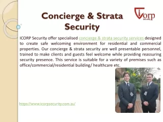 Concierge & Strata Security- ICORP Security