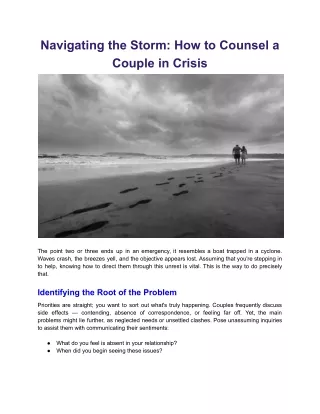 navigating the storm how to counsel a couple