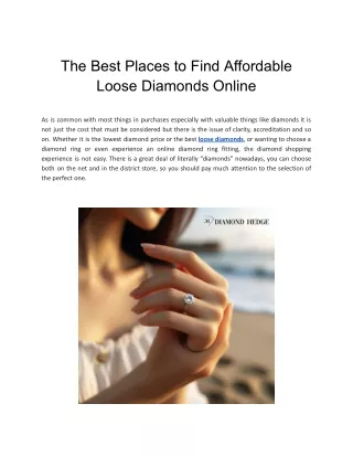 The Best Places to Find Affordable Loose Diamonds Online