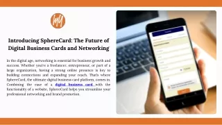 Introducing SphereCard The Future of Digital Business Cards and Networking