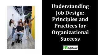 understanding job design principles and practices