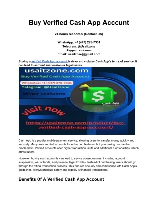 Buy Verified Cash App Account