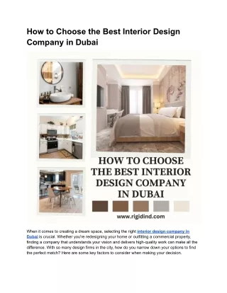 How to Choose the Best Interior Design Company in Dubai