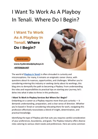 i want to work as a playboy in tenali where