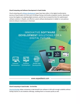 Cloud Computing and Software Development in Saudi Arabia