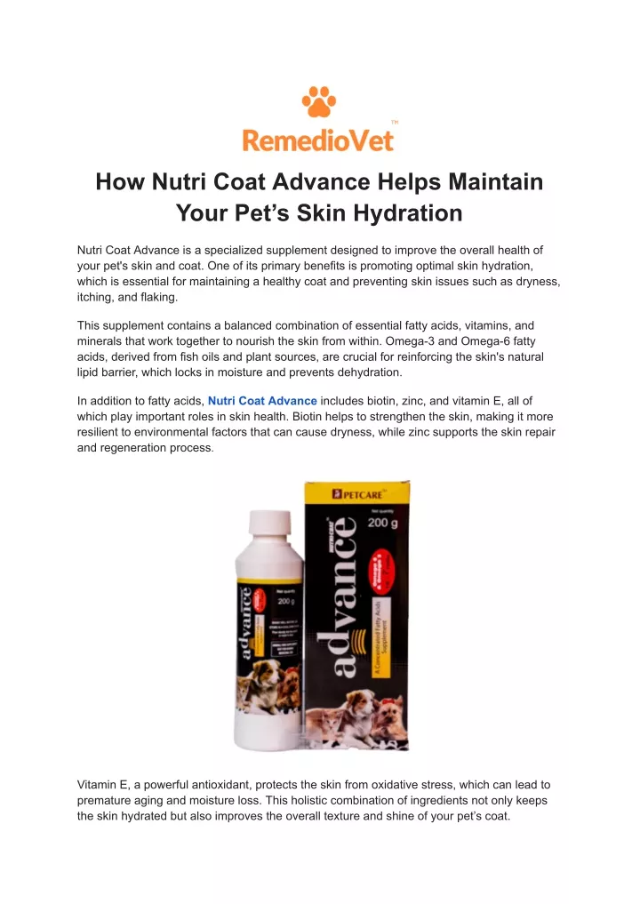 how nutri coat advance helps maintain your