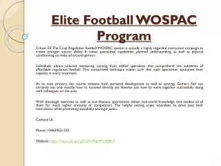 elite football wospac program