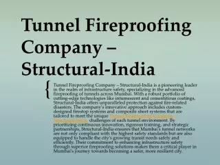 Tunnel Fireproofing Company in India – Structural-India