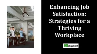 enhancing job satisfaction strategies