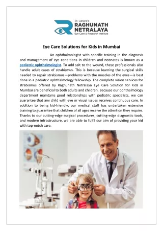 Eye Care Solutions for Kids in Mumbai.docx