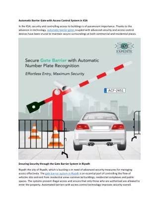 automatic barrier gate with access control system