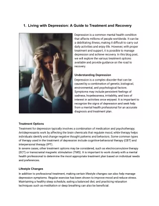 Living with Depression_ A Guide to Treatment and Recovery