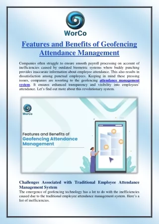 Features and Benefits of Geofencing Attendance Management